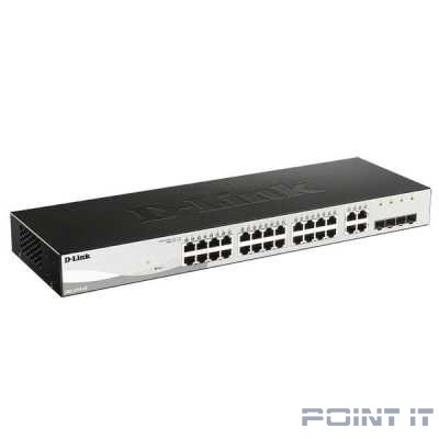 D-Link DGS-1210-28/F3A Настраиваемый коммутатор WebSmart с 24 портами 10/100/1000Base-T и 4 комбо-портами 100/1000Base-T/SFP
