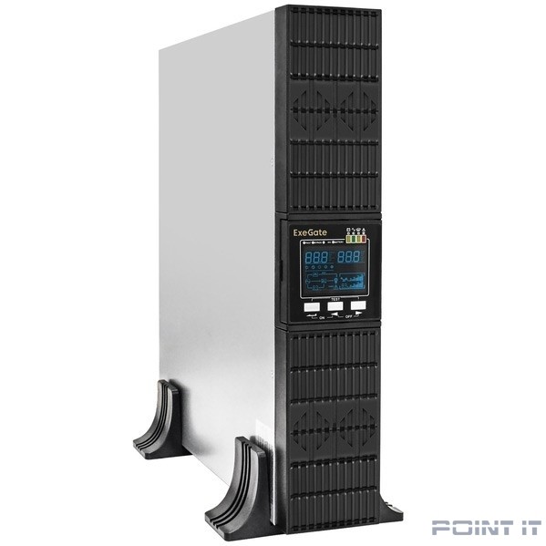 Exegate EX293050RUS ИБП On-line ExeGate PowerExpert ULS-3000.LCD.AVR.1SH.2C13.USB.RS232.SNMP.2U <3000VA/3000W, On-Line, PF=1, LCD, 1*Schuko+2*C13, RS232, USB, SNMP-slot, Rackmount 2U/Tower, металличес