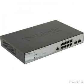 D-Link DGS-1210-10P/ME/B1A Управляемый L2 коммутатор с 8 портами 10/100/1000Base-T и 2 портами 1000Base-X SFP (8 портов PoE 802.3af/at, PoE-бюджет 78 Вт)