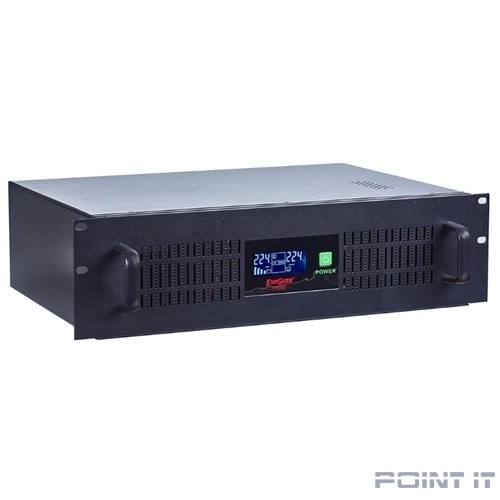 Exegate EP270874RUS ИБП Exegate Power RM Smart UNL-1500 LCD <1500VA, Black, 2U, 3 евророзетки, USB>