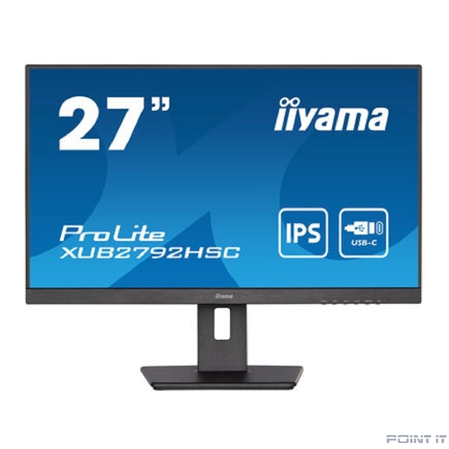 Монитор LCD IIYAMA 27" XUB2792HSC-B5 черный {IPS 1920x1080 75Hz 4ms 16:9 250cd 178/178 8bit HDMI2.0 DisplayPort1.2 HAS Pivot 2xUSB3.0 USB-C(PD 65W) 2x2W VESA}