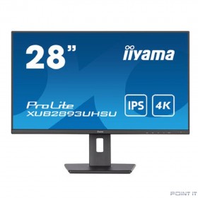 Монитор LCD IIYAMA 28&quot; XUB2893UHSU-B5 {IPS 3840x2160 60hz 3ms 178/178 300cd 1000:1 10bit(8bit+FRC) HDMI2.0 DisplayPort1.2 2xUSB2.0 2xUDB3.0 2x2W Pivot VESA}