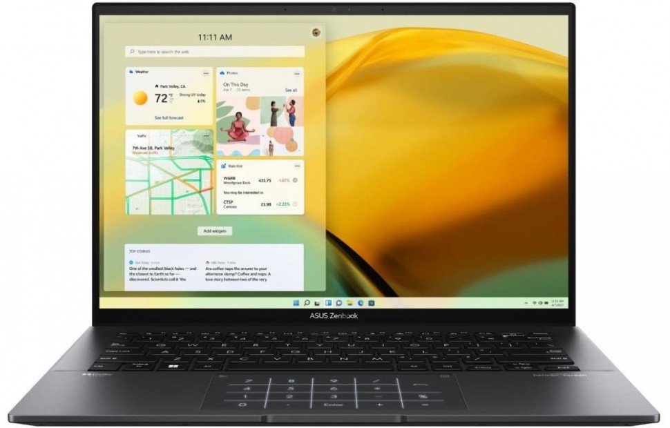 Ноутбук ASUS ZenBook Series UM3402YA-KM606X 14" OLED 2880x1800/AMD Ryzen 7 7730U/RAM 16Гб/SSD 1Тб/AMD Radeon Graphics/ENG|RUS/Windows 11 Pro черный 1.39 кг 90NB0W95-M01150