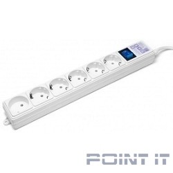 PowerCube Фильтр-удлинитель (SPG(5+1)-16B-1,9M) 6 розеток, 1.9м,16А/3,5кВт, белый