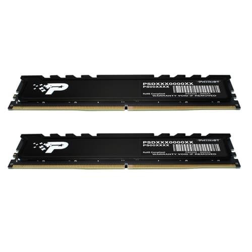Модуль памяти PATRIOT Signature Premium DDR5 Общий объём памяти 32Гб Module capacity 16Гб Количество 2 5600 МГц Радиатор 1.1 В черный PSP532G5600KH1
