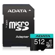 Карта памяти MICRO SDXC 512GB W/AD. AUSDX512GUI3V30SA2-RA1 ADATA