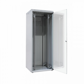  					Шкаф напольный 19, ECO-LINE, 47U, 2211х600х600мм, стеклянная передняя дверь, стальная задняя панель, стальные боковые панели с одноточечными замками,				 