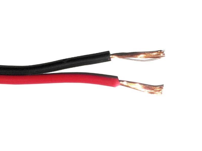 Кабель акустический 2*0.35мм2 (20*0.15мм) CCA, 20м, пластиковая катушка, черный/красный NETKO Optima