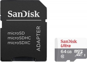 Карта памяти MICRO SDXC 64GB UHS-I W/A SDSQUNS-064G-GN6TA SANDISK