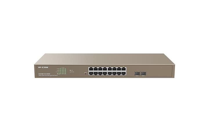 Коммутатор 16GE/2SFP POE MANAGED G3318P-16-250W IP-COM