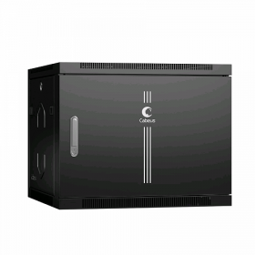  					Шкаф телекоммуникационный настенный 19 9U 600x350x501mm (ШхГхВ) дверь металл, цвет черный (RAL 9004)				 