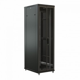  								Шкаф напольный 19-дюймовый, 22U, 1166x600х800 мм (ВхШхГ), передняя и задняя распашные перфорированные двери (75%), цвет черный (RAL 9004) (разобранный							