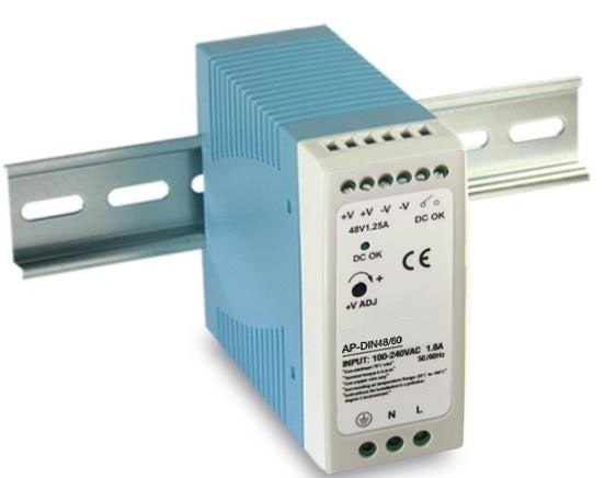 AP-DIN48/60 (MDR-60-48) - блок питания 48В / 1,25А / 60Вт стабилизированный