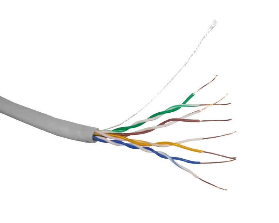 Кабель UTP4 cat.5е, одножильный, Cu, Проходит Fluke тест, серый, NETKO Optima Silver 3м