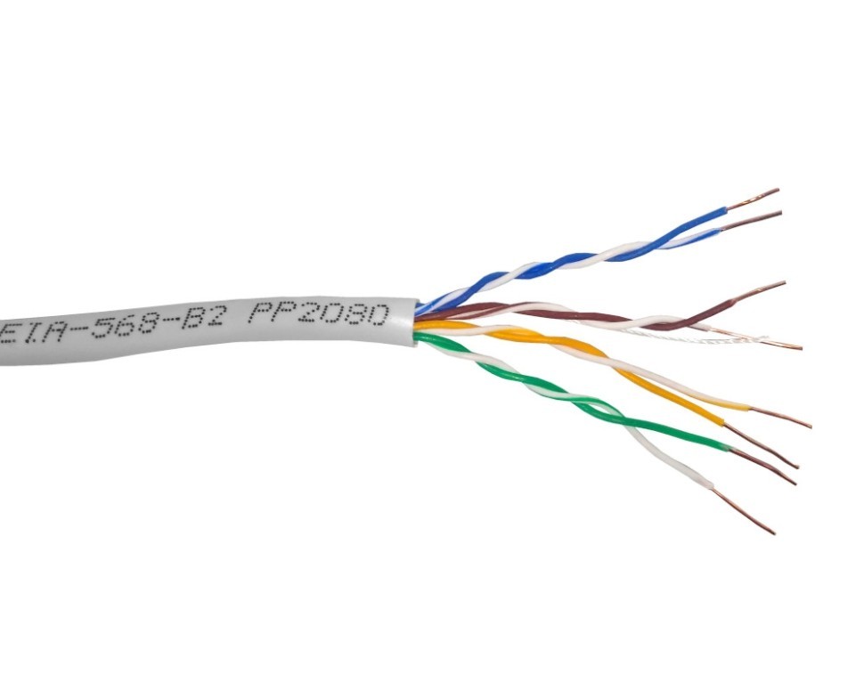 Кабель UTP4 cat.5е, одножильный, Cu, Проходит Fluke тест, серый, NETKO Optima Silver 3м