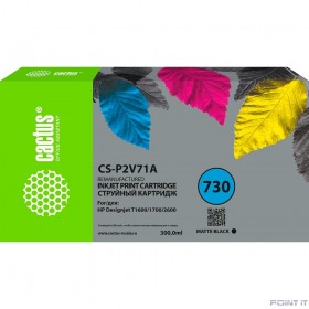 Картридж струйный Cactus CS-P2V71A №730 черный матовый (300мл) для HP Designjet T1600/1700/2600