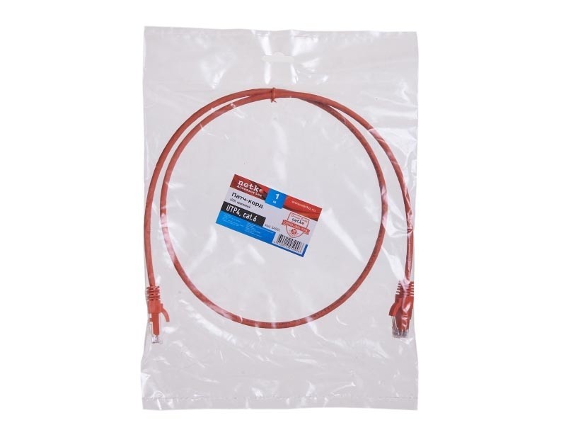 Патч-корд UTP4 cat.6, литой коннектор, LSZH, оранжевый, Netko CKC