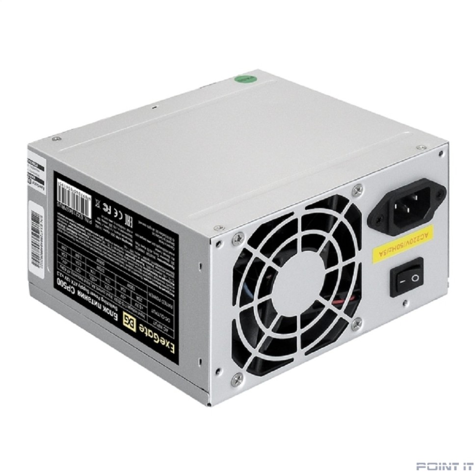 Exegate EX219457RUS Блок питания 500W ATX-CP500 OEM, 8cm fan, 24+4pin, 3*SATA, 1*FDD, 2*IDE [251773]