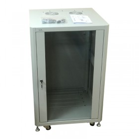 Шкаф напольный 32U серия TA (600х600х1577), передняя дверь стекло, серый, разобранный Netko (упакован в 2 коробки)