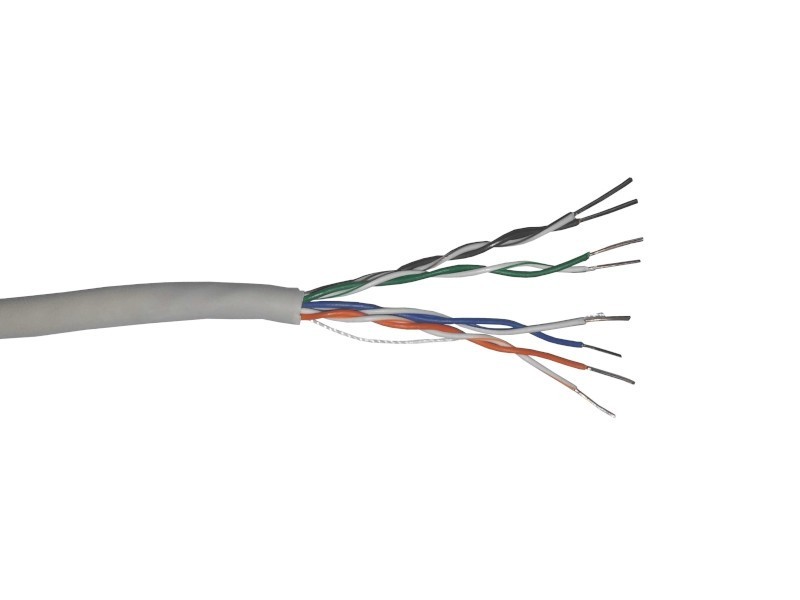 Кабель UTP4 cat.5e, одножильный, CCA, Проходит Fluke тест, серый, NETKO Optima Gold 2м