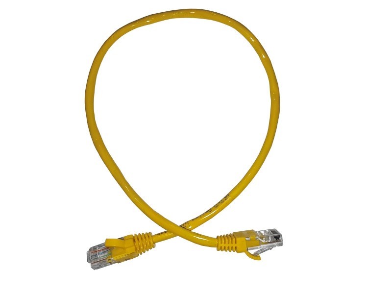 Патч-корд UTP4 cat 5e, ВС, LSZH, желтый, литой коннектор NETKO Optima 10 шт