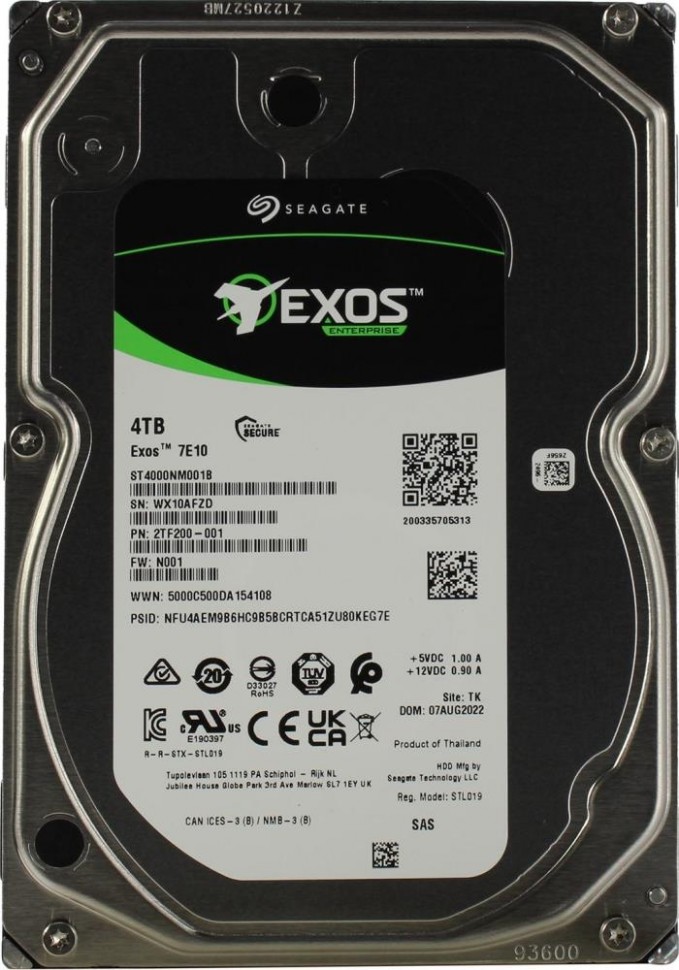 Жесткий диск SAS 4TB 7200RPM 12GB/S ST4000NM001B SEAGATE