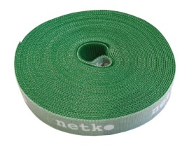 Лента-липучка многоразовая 20мм*10м, с насечками для отрыва (каждые 2 см), зеленая NETKO Optima