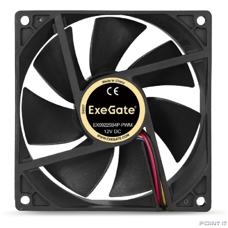 Exegate EX288927RUS Вентилятор ExeGate EX09225B4P-PWM (92x92x25 мм, 2-Ball (двойной шарикоподшипник), 4pin, PWM, 29dBA)