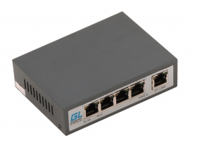 Коммутатор GIGALINK, неуправляемый, 4 PoE (802.3af/at) порта 100Мбит/с, 1 Uplink порт 100Мбит/с, 60Вт
