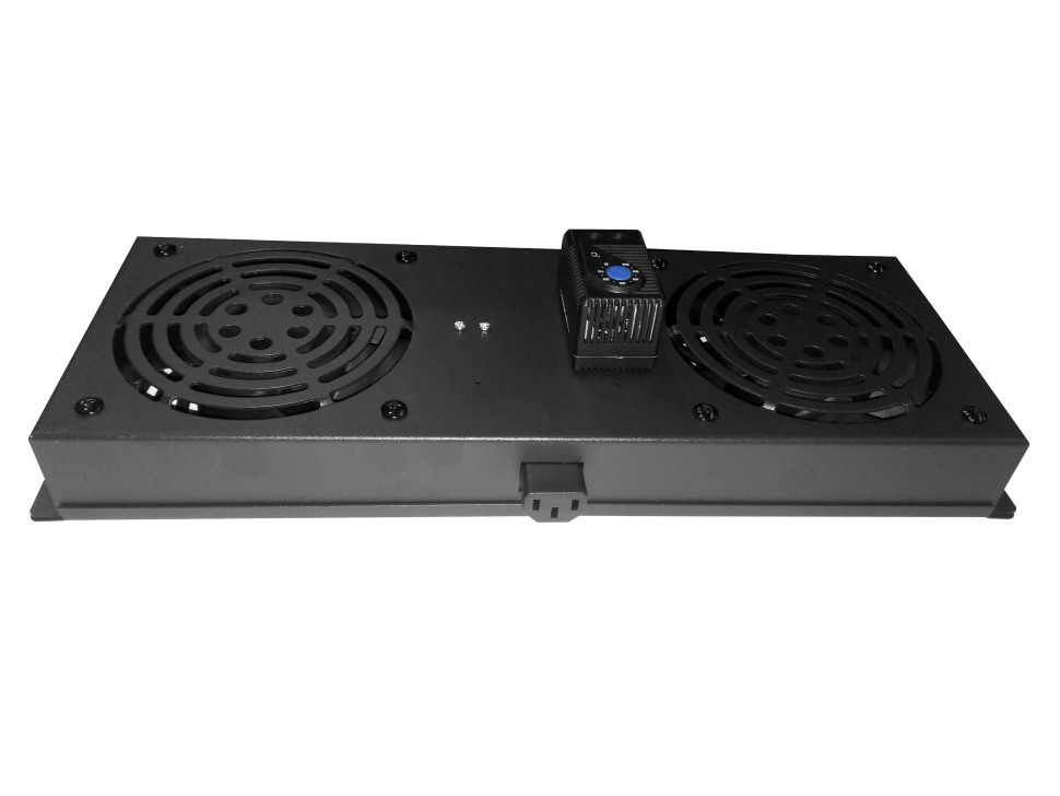 Блок вентиляторов 2 шт для серий Expert, Optima глубиной 600/800/1000 с кабелем, термостатом Netko, черныйА