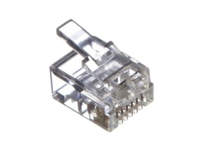 Коннектор RJ12 (6p6c), (нож с 2-мя зубцами), 100шт., NETKO Optima