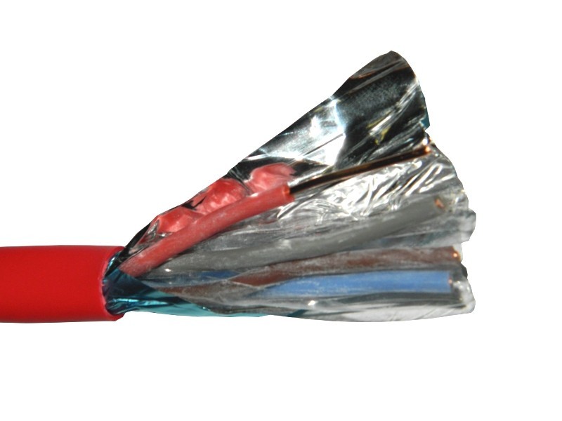 Кабель сигнальный NETKO, экранированный, КПСЭнг (А) - FRLS, 2*2*1.5мм2 (1.4мм) 40м, красный