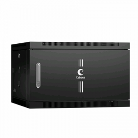  					Шкаф телекоммуникационный настенный 19 6U 600x600x368mm (ШхГхВ) дверь металл, цвет черный (RAL 9004)				 
