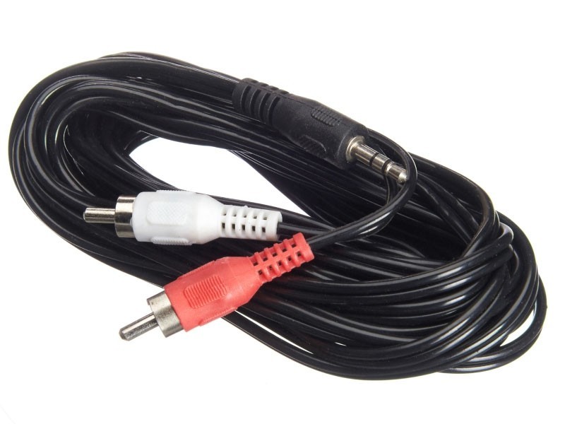 Шнур аудио-видео: 2RCA-3,5 мм стерео ( длина 5 м, литой), NETKO Optima