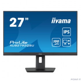 Монитор LCD IIYAMA 27&quot; XUB2792QSU-B6 {IPS 2560x1440 100hz 0.4ms HDMI DisplayPort USB M/M HAS Pivot}