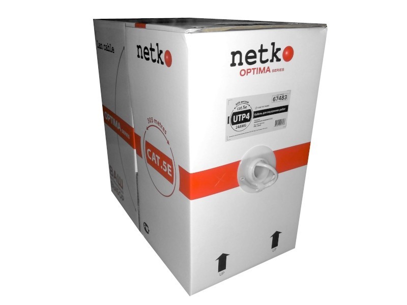 Кабель UTP4 cat.5e, одножильный, CCA, Проходит Fluke тест, серый, NETKO Optima Gold 3м