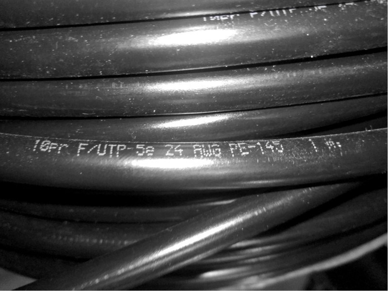 Кабель FTP10 cat.5e, , 24 AWG, для наружных работ, черный