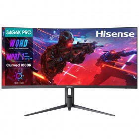 ЖК монитор HISENSE 34G6K-PRO/34&quot; Cенсорный экран нет/VA/3440x1440 21:9/180 Гц/400/4000:1/1 мс/черный/3.5 кг 34G6K-PRO