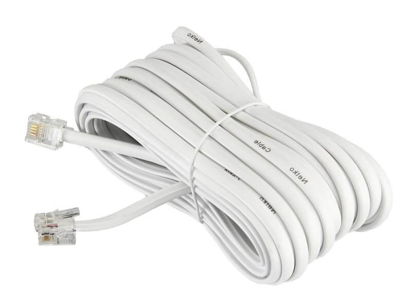 Удлинитель телефонный (6р4с) 10 метров / белый NETKO Optima