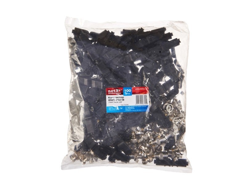 Коннектор BNC-7101B угловой, пластик, цинк NETKO Optima 30 шт