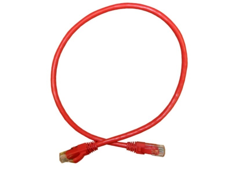 Патч-корд UTP4 cat.6, литой коннектор, красный, Netko CKC