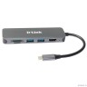 D-Link DUB-2327/A1A Док-станция с разъемом USB Type-C, 2 портами USB 3.0, 1 портом USB Type-C/PD 3.0, 1 портом HDMI и слотами для карт SD и microSD