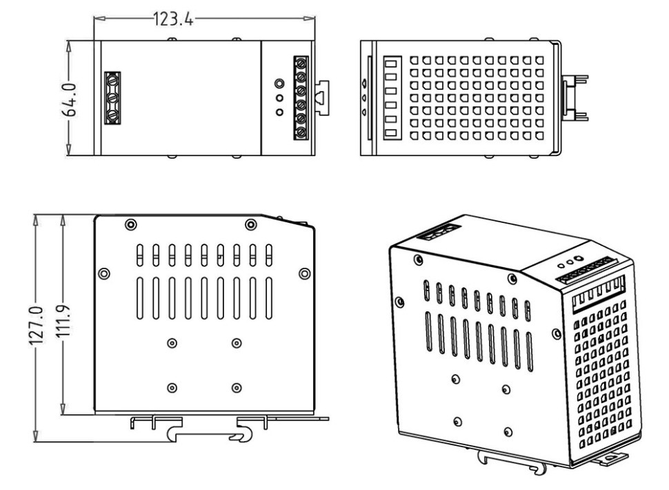 AP-DU48/3DIN - блок питания 48В / 5А / 270Вт резервированный, стабилизированный