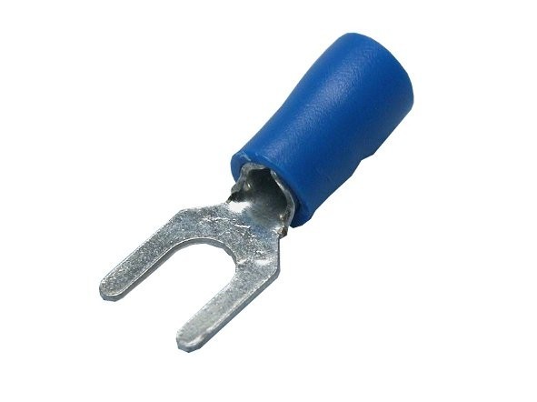Вилочный кабельный наконечник SV 2-4 (НВИ d=4.3мм) 1,5-2,5мм2, изолированный, синий, 100шт., NETKO Optima 5шт