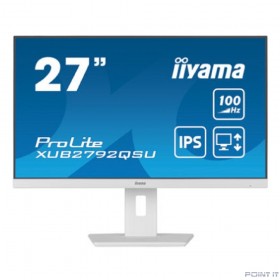 Монитор LCD IIYAMA 27&quot; XUB2792QSU-W6 белый {IPS 2560x1440 100Hz 250cd DVI HDMI DisplayPort USB M/M HAS Pivot}