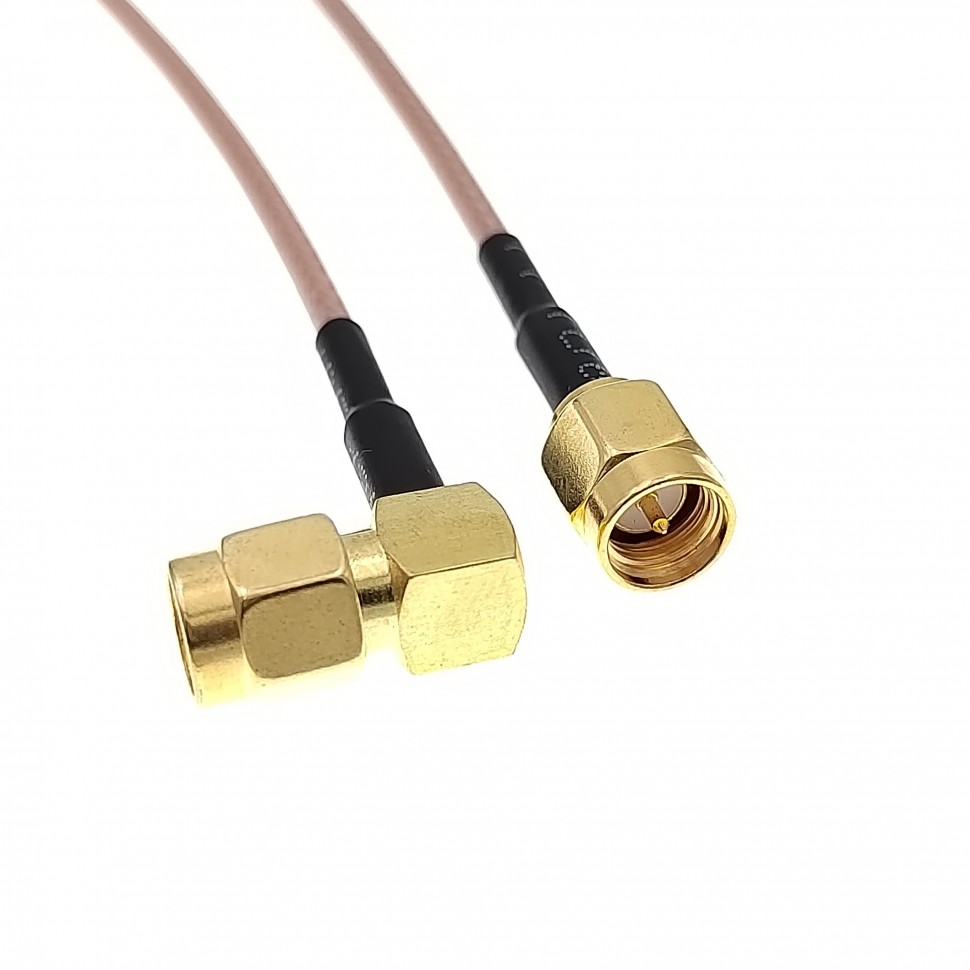 Адаптер для модема (пигтейл) SMA(male)-SMA(male)угловой кабель RG316 15см.