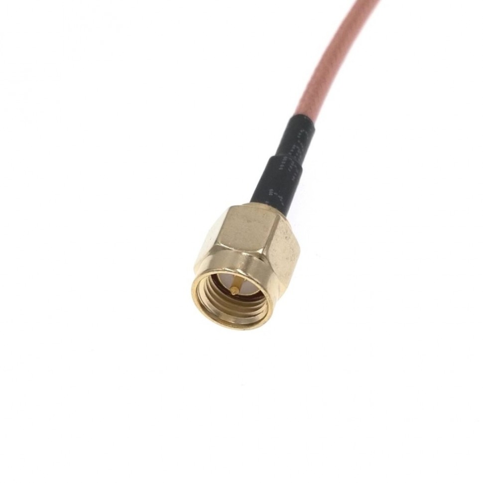 Адаптер для модема (пигтейл) SMA(male)-SMA(male)угловой кабель RG316 15см.