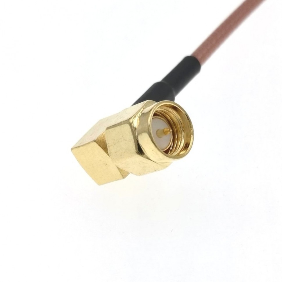Адаптер для модема (пигтейл) SMA(male)-SMA(male)угловой кабель RG316 15см.
