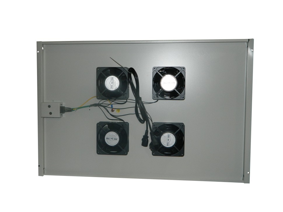 Блок вентиляторов 4 шт для TE глубиной 900 с кабелем серый Netko