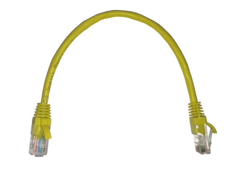 Патч-корд UTP4 cat 5e, ВС, LSZH, желтый, литой коннектор NETKO Optima 20 шт
